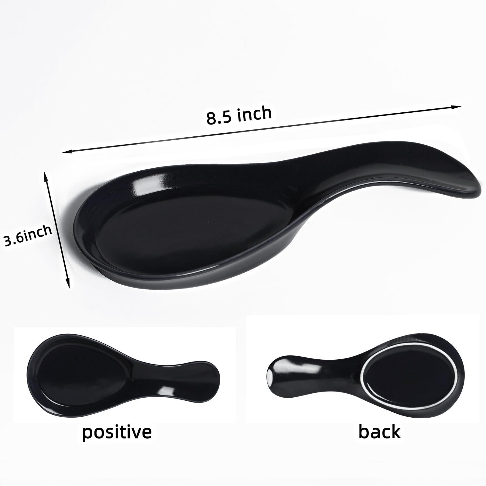 GDCZ reposapalos cerámica grande negro, práctico en encimera de cocina