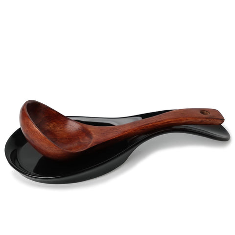GDCZ reposapalos cerámica grande negro, aspecto elegante que combina con vajilla