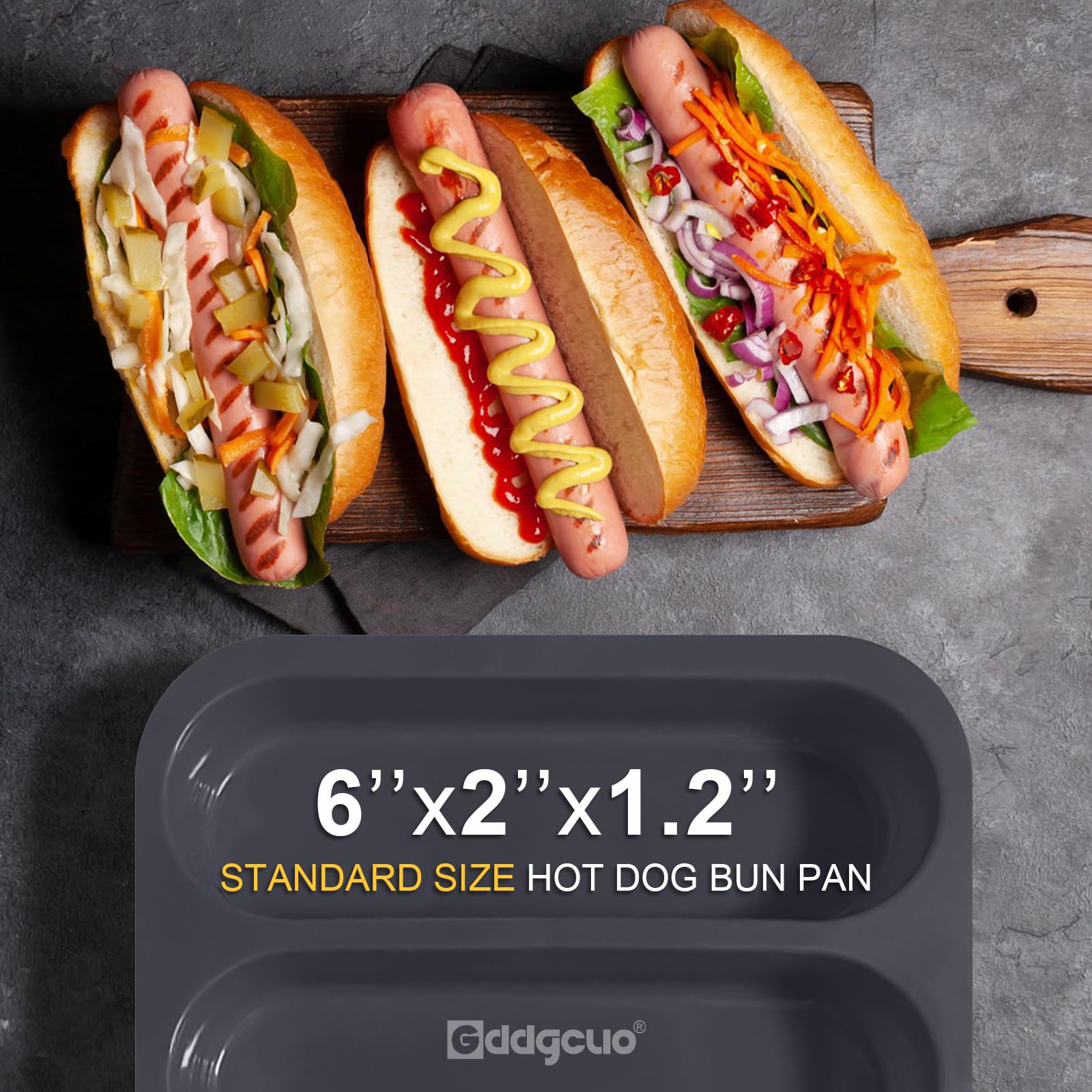 GDDGCUO molde de hot dog de 4 tazas para bollos uniformes.