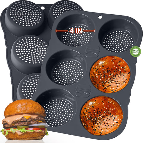 Molde de silicona GDDGCUO para hamburguesa de 4 pulgadas, desmolado suave.
