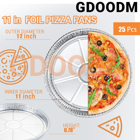 Bandejas de aluminio GDOODM para pizza de 12 pulgadas aptas para horno y congelador