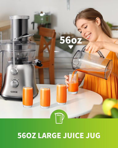 GDOR 1300W contenedor de pulpa de 106 oz para menos paradas.