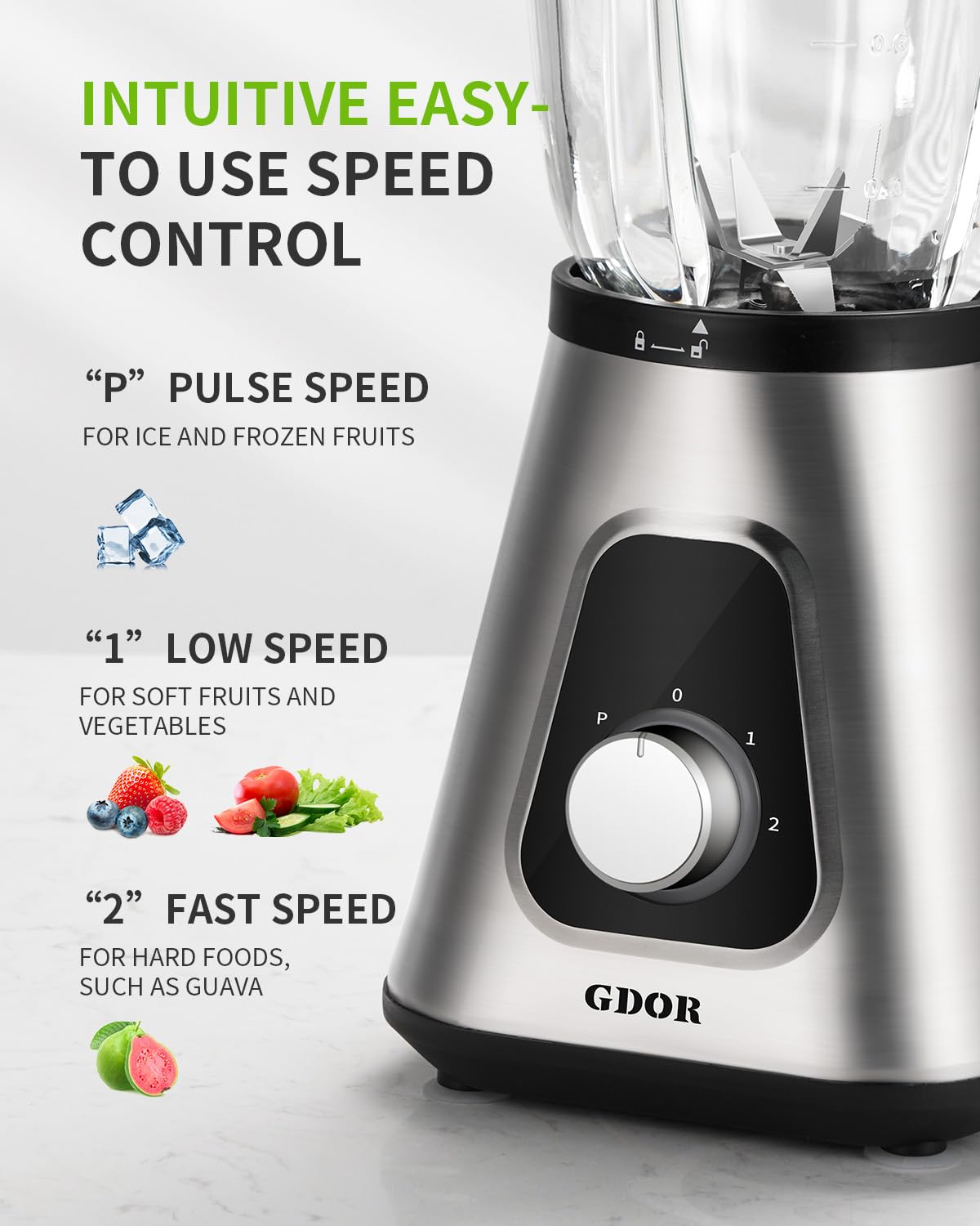 GDOR 1200W Blender, taza de viaje 22oz para llevar bebidas