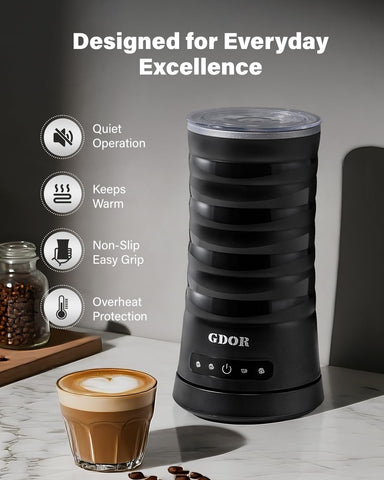 GDOR espumador, diseño negro elegante encaja en cocinas modernas.