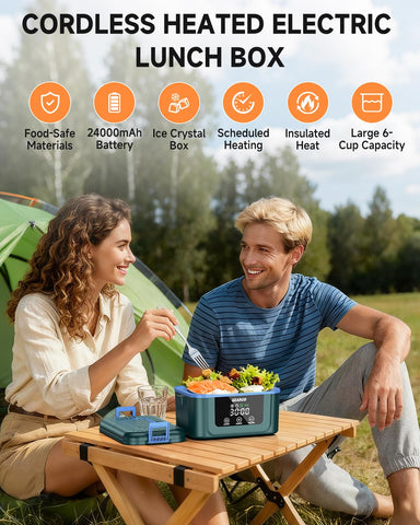 GEARGO lonchera eléctrica inalámbrica capacidad 1-5l para porciones grandes