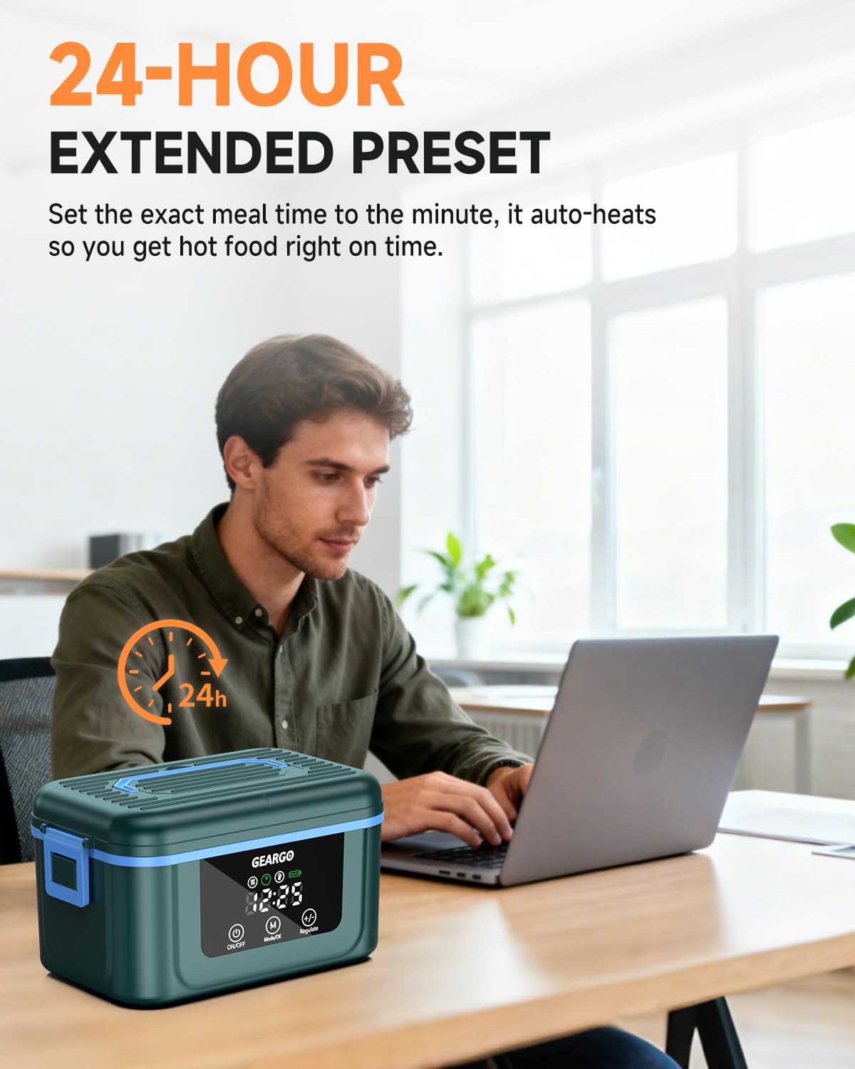 GEARGO lonchera eléctrica inalámbrica pantalla táctil para control preciso de calor