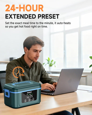 GEARGO lonchera eléctrica inalámbrica pantalla táctil para control preciso de calor