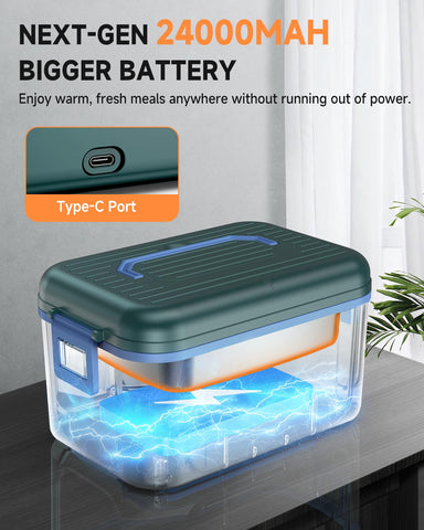 GEARGO lonchera eléctrica inalámbrica tapa hermética para transporte sin derrames
