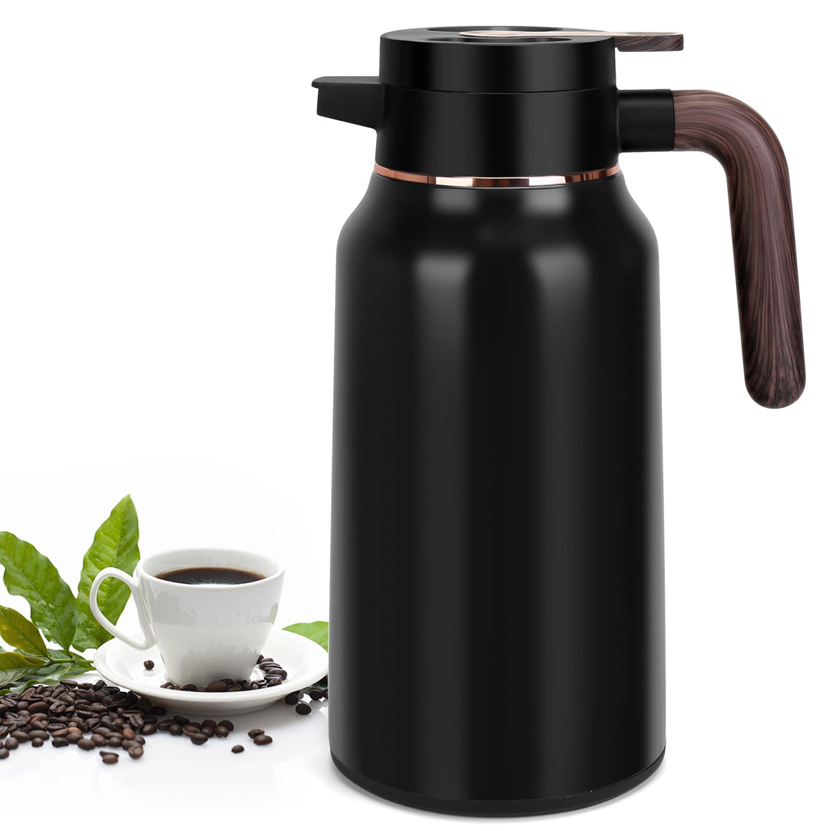 GearRoot cafetera térmica en acero inoxidable mantiene bebidas calientes.