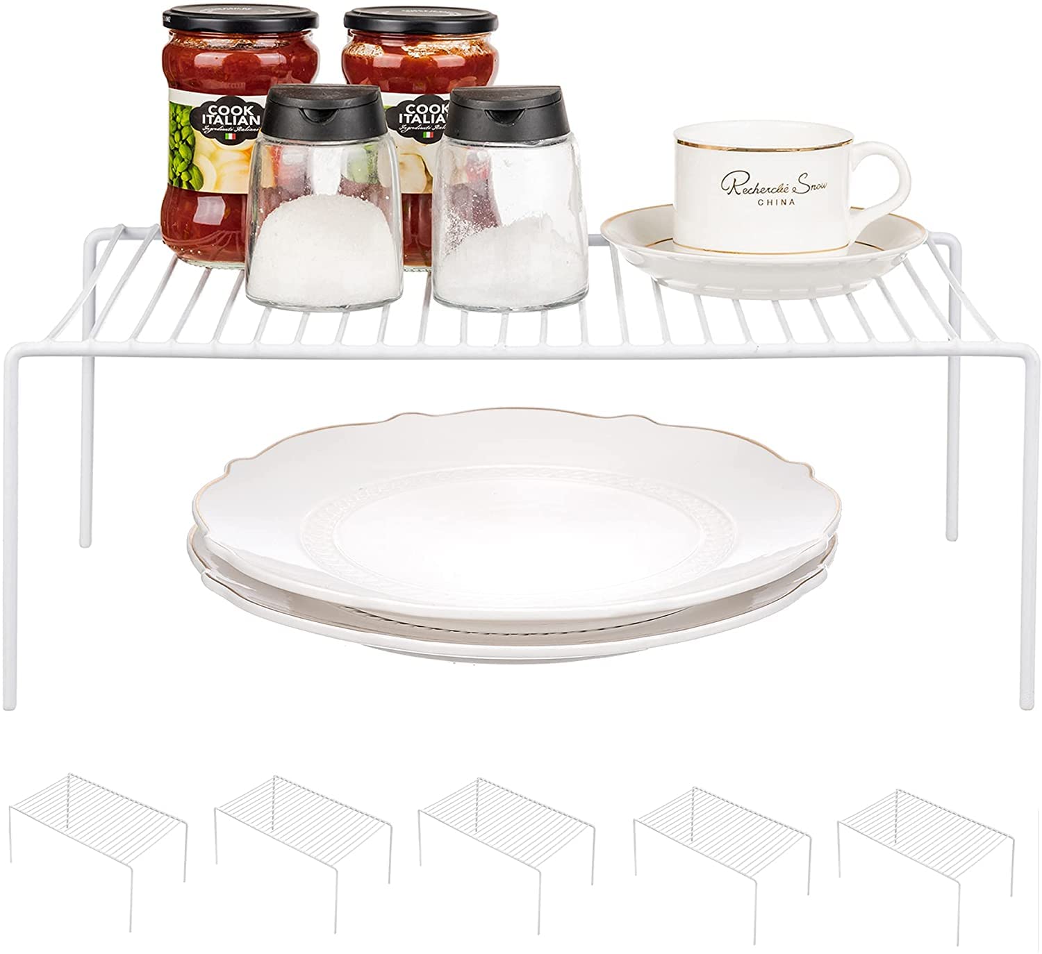GEDLIRE estante metálico para gabinetes, organiza platos y tazas.