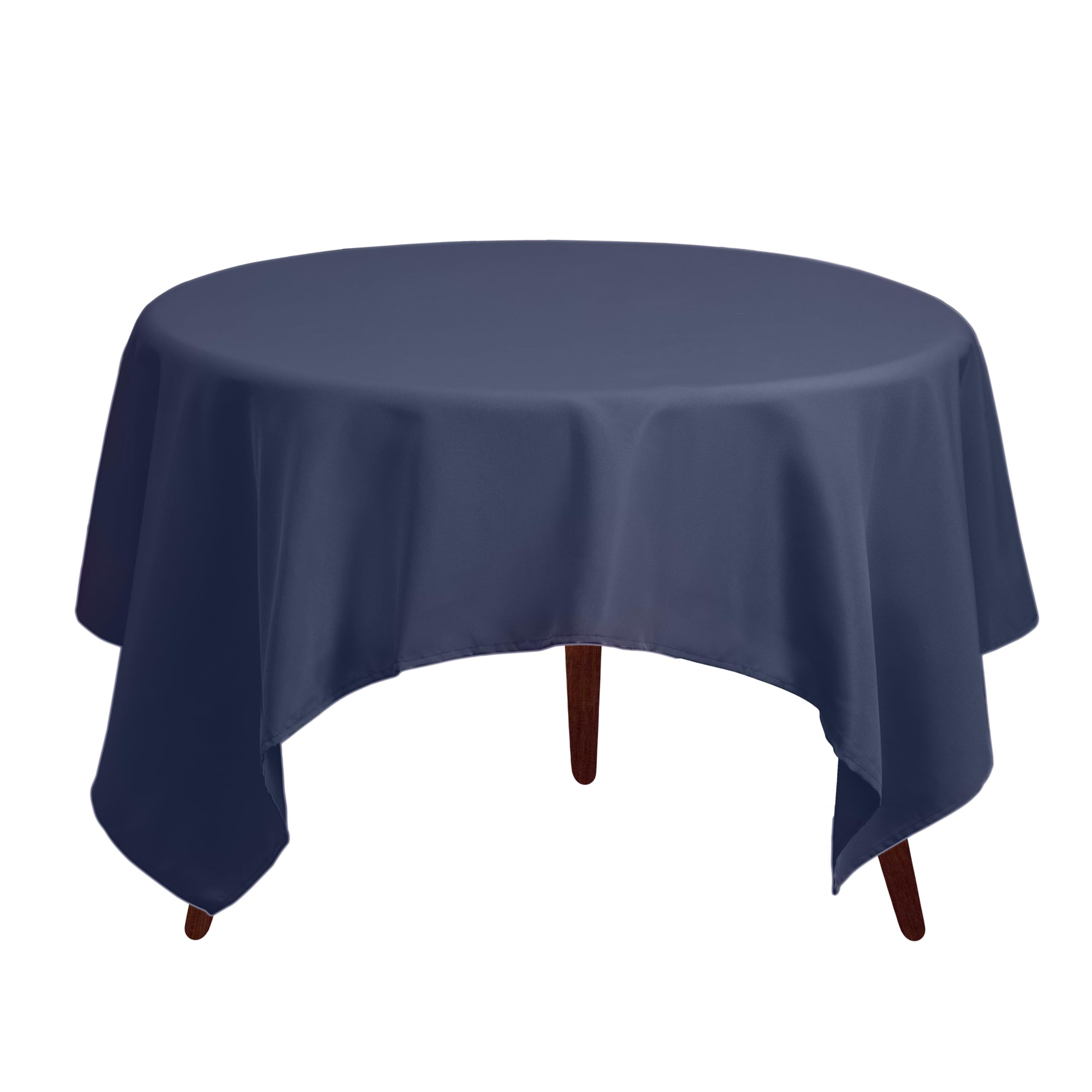 Detalle de bordes en mantel Gee Di Moda azul marino para un acabado pulcro.