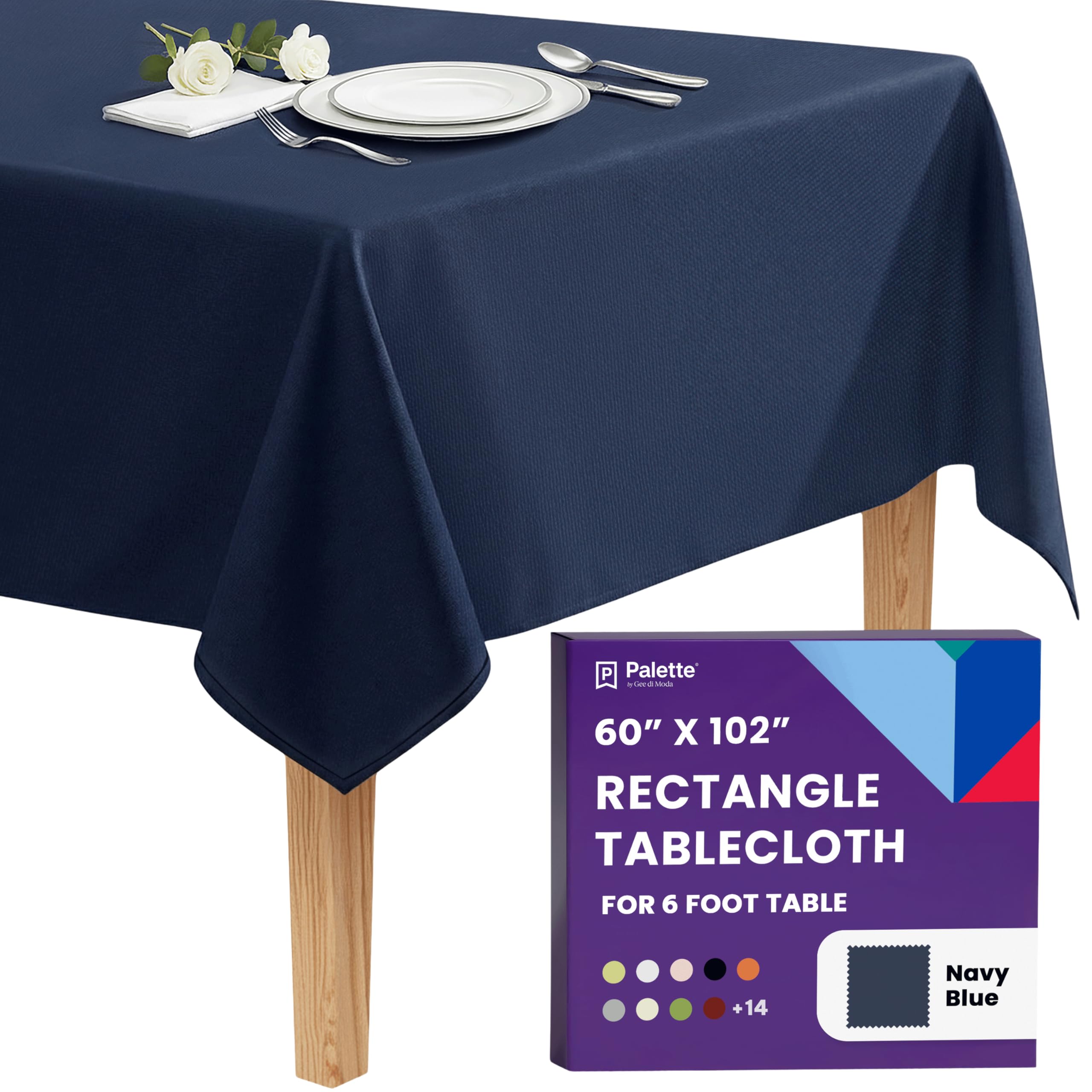 Gee Di Moda mantel rectangular 60x102 azul marino, ideal para cenas elegantes.