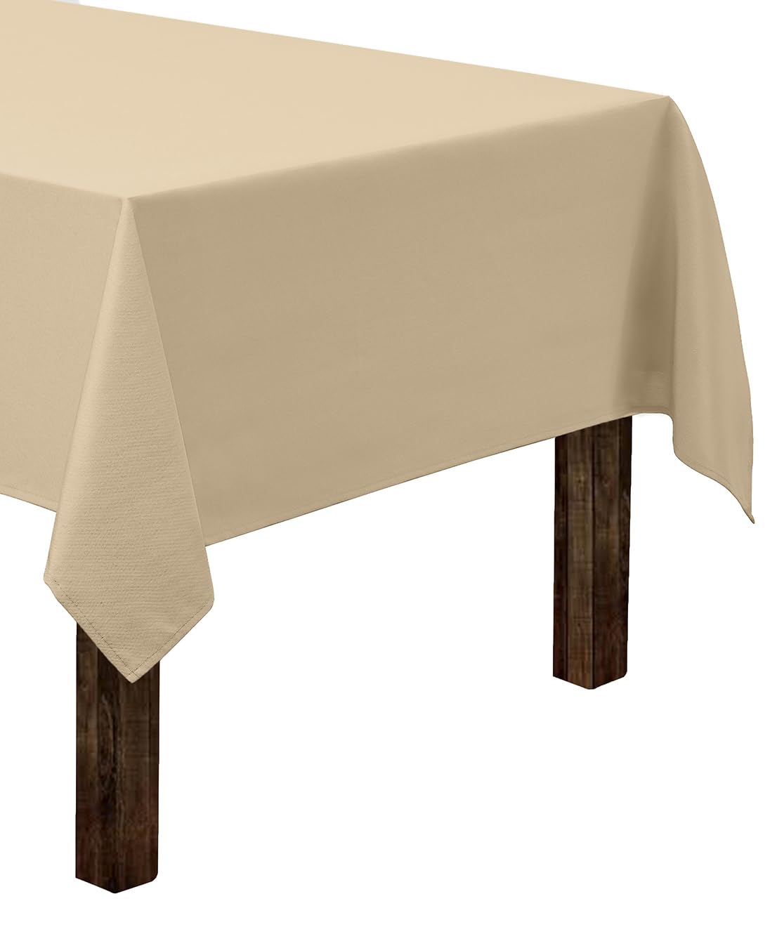 Mantel Gee Di Moda rectangular beige de 60x126 pulgadas, ideal para mesas de 8 pies.