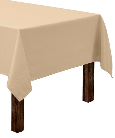 Mantel Gee Di Moda rectangular beige de 60x126 pulgadas, ideal para mesas de 8 pies.