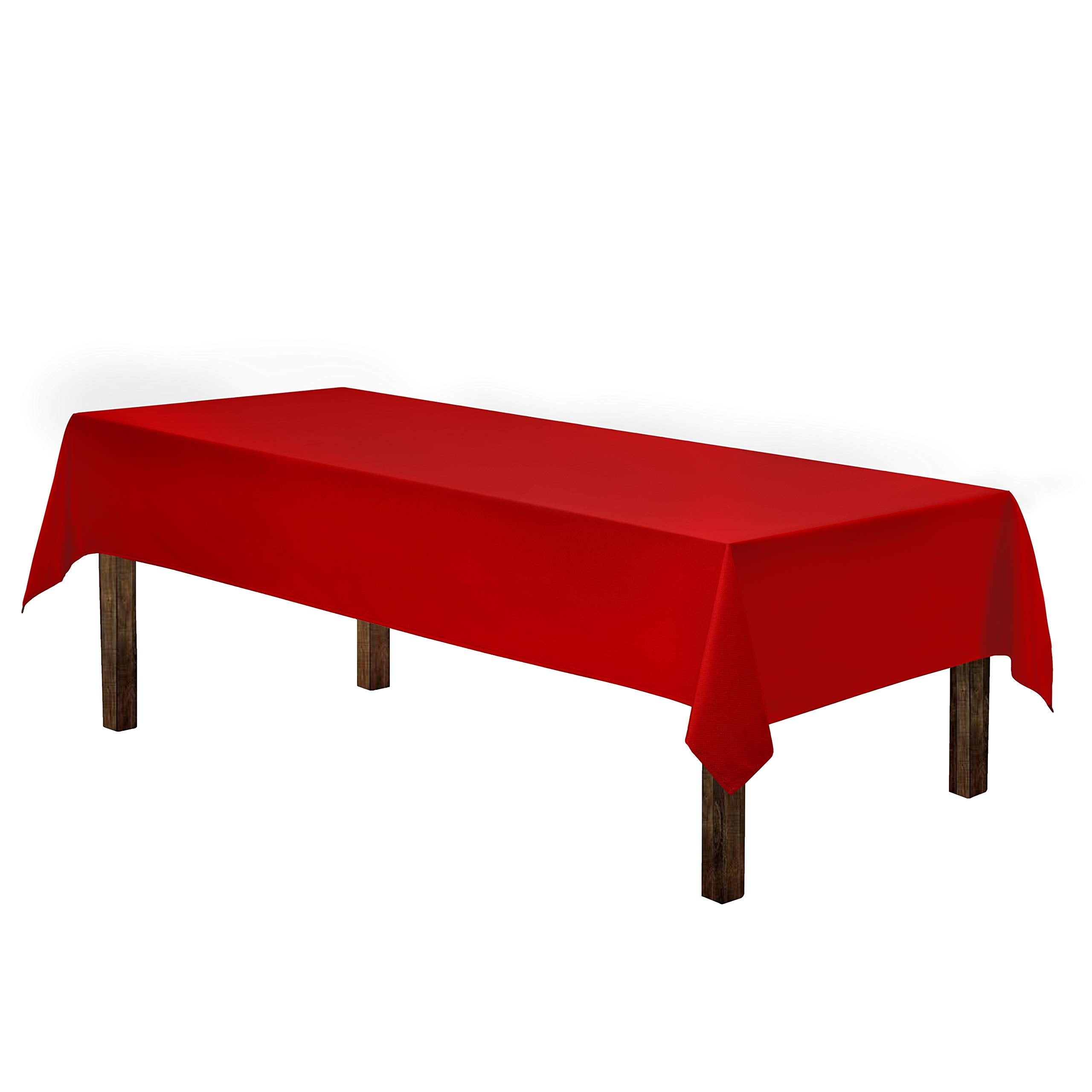 Gee Di Moda mantel rectangular 60x126 rojo detalle de costuras y dobladillos rematados