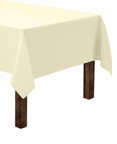 Mantel rectangular Gee Di Moda marfil de 60x126 pulgadas, ideal para mesas de 8 pies.