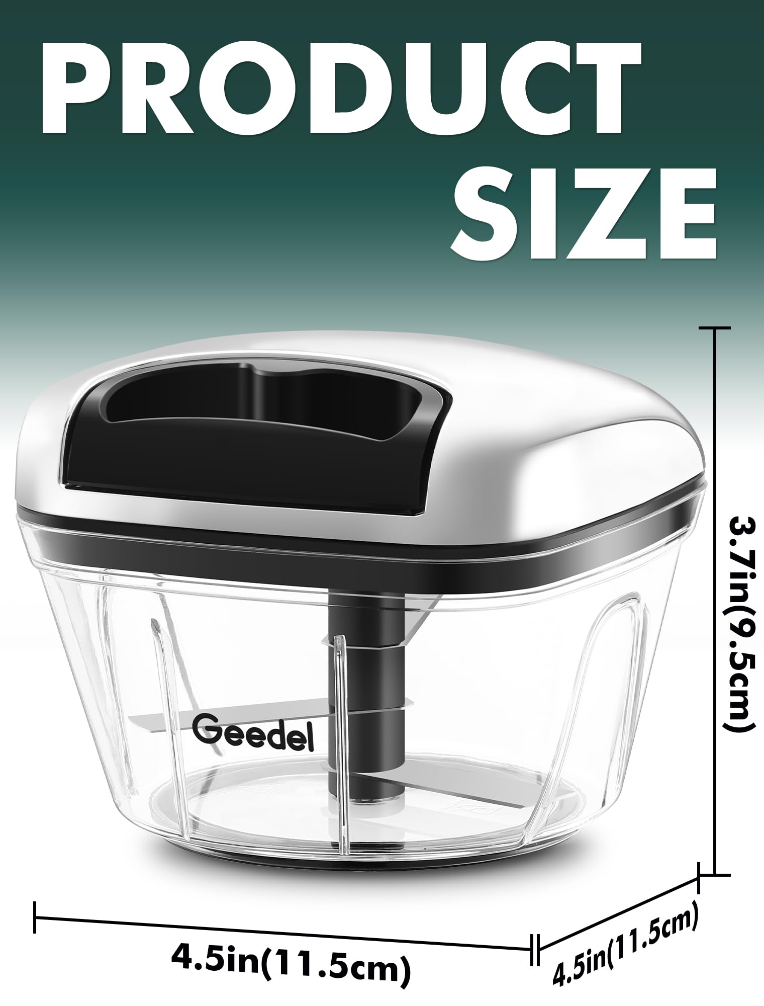Geedel Cortador Manual con Cuerda: capacidad de 2 tazas para porciones pequeñas
