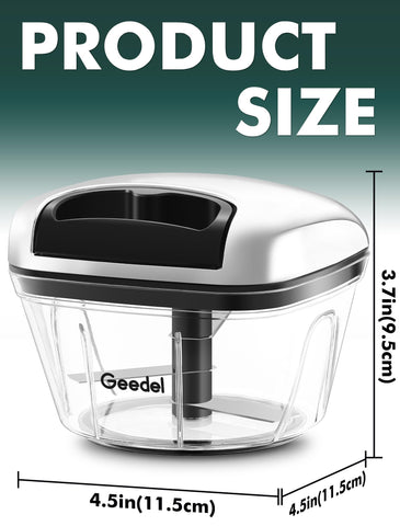 Geedel Cortador Manual con Cuerda: capacidad de 2 tazas para porciones pequeñas