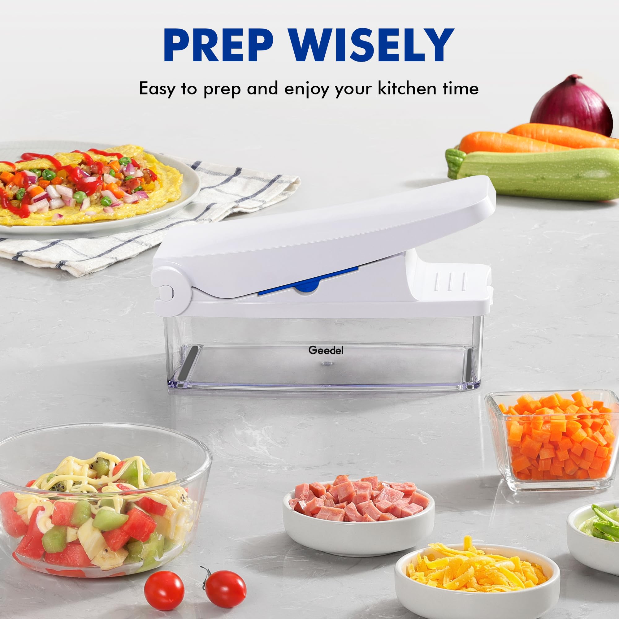 Geedel Cuchillas de acero inoxidable, duraderas para variedad de alimentos