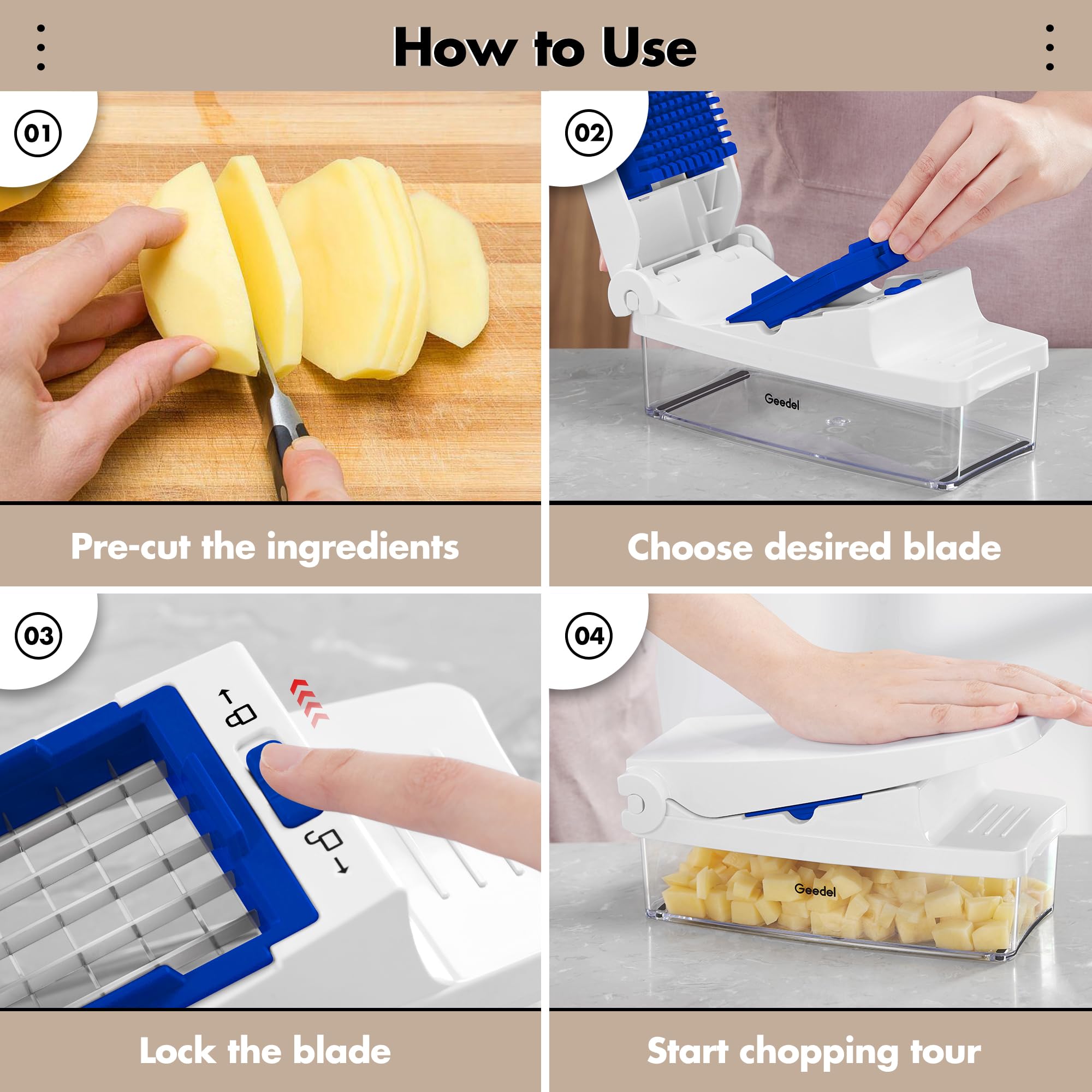 Geedel Diseño ergonómico y seguro para uso diario en cocina