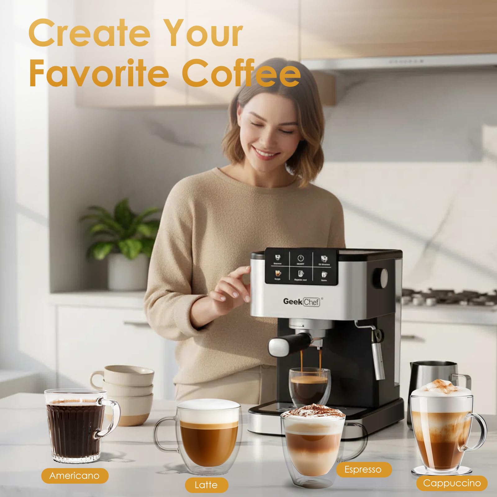 Geek Chef cafe-frio-lungo ofrece bebidas refrescantes y suaves.