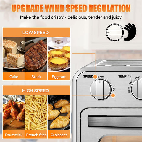 Geek Chef freidora de aire 16qt accesorios incluidos: bandeja, rejilla y bandeja para migas.