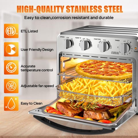 Geek Chef freidora de aire 16qt hasta 75% menos grasa para comidas crujientes.