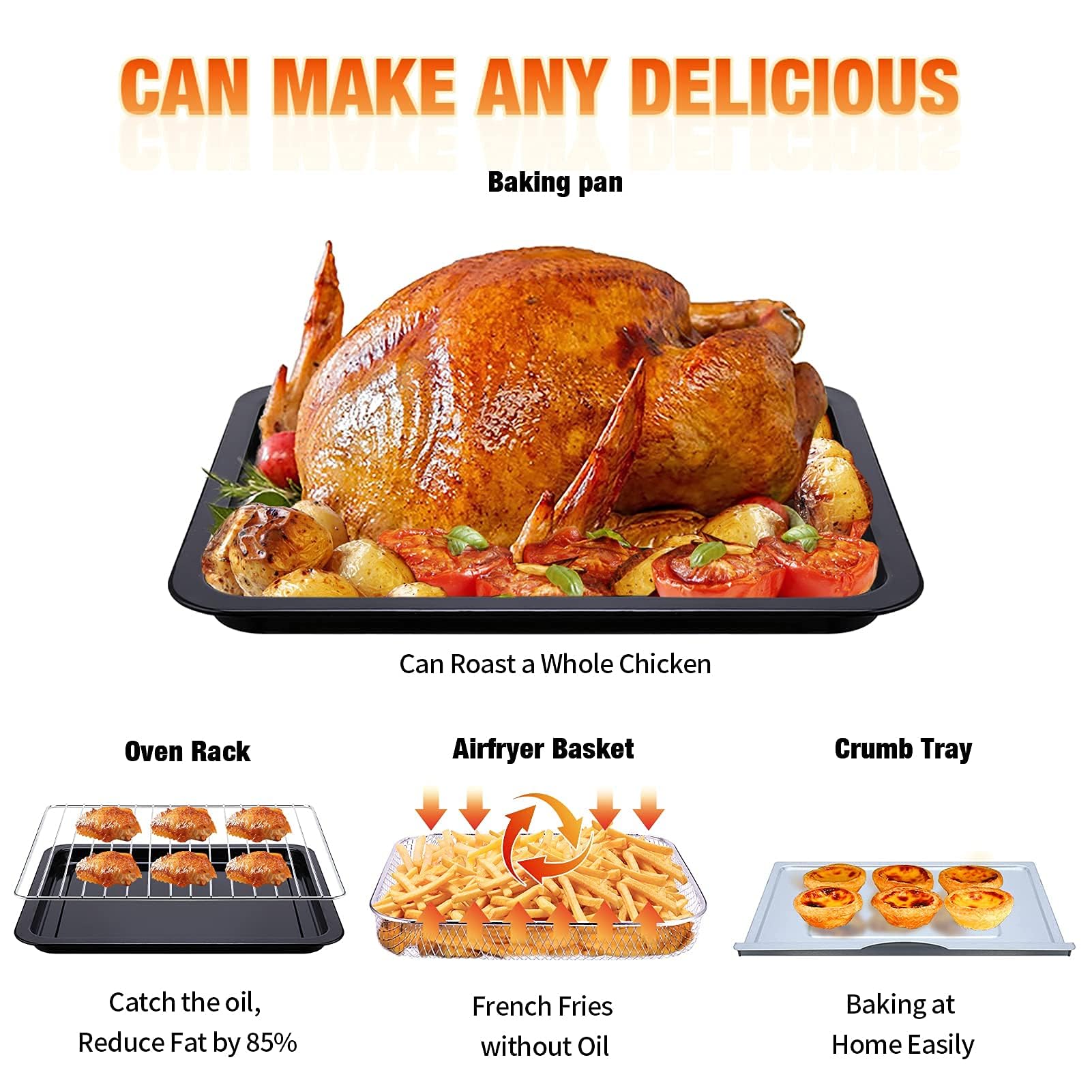 Geek Chef freidora de aire 16qt uso familiar: perfecta para cenas y fiestas.