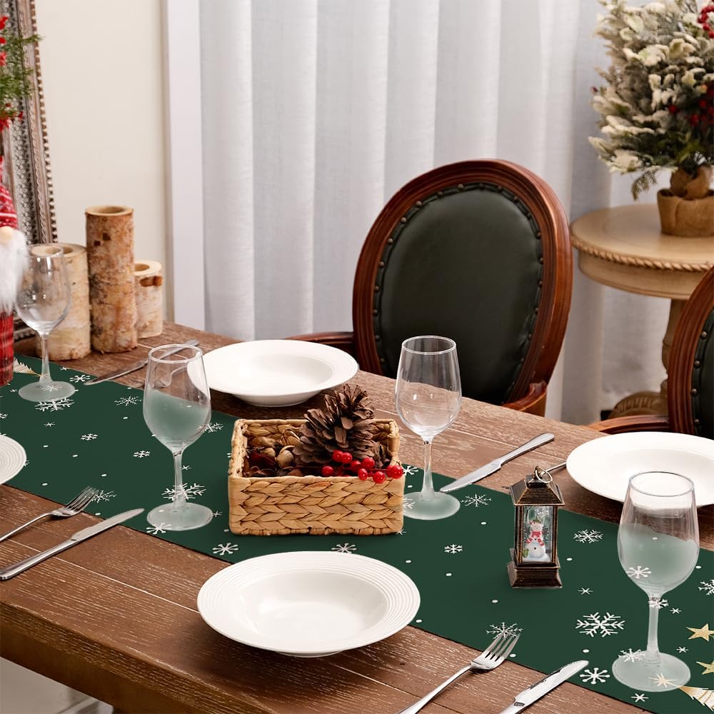 GEEORY centro de mesa navidad verde diseño elegante, mejora la experiencia de la cena