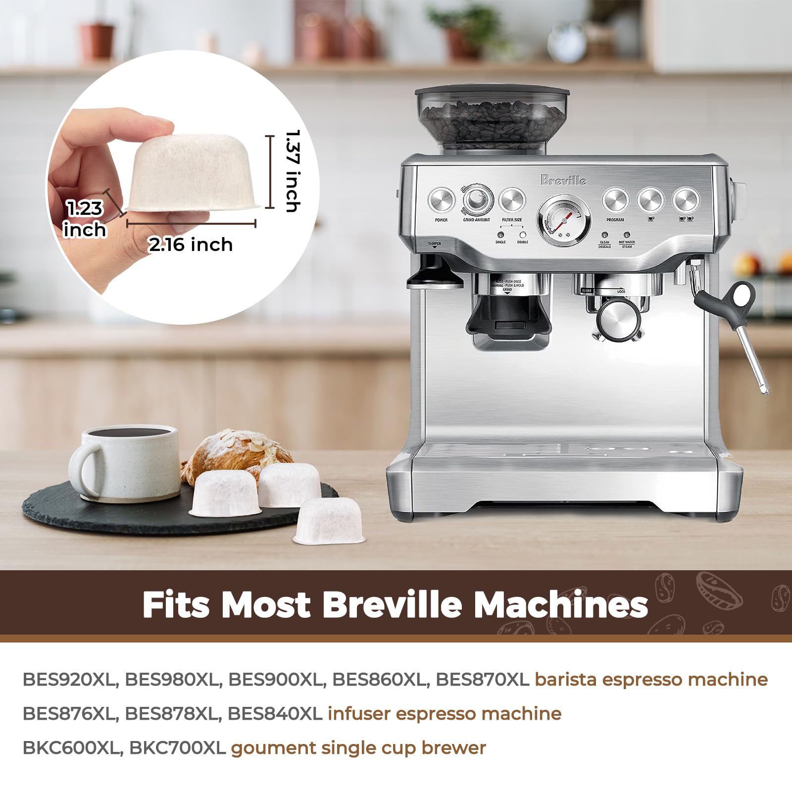 Geesta BWF100: compatible con modelos Breville para filtrado confiable.
