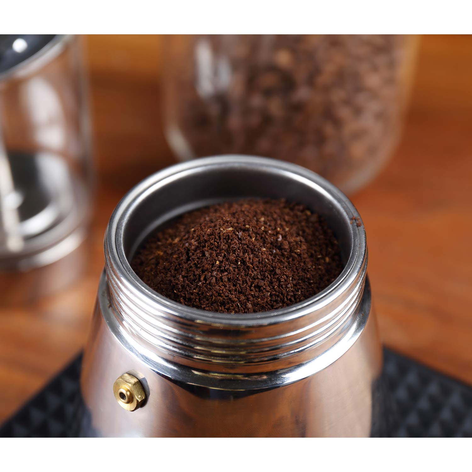 Geesta cafetera moka apta para lavavajillas, limpieza rápida