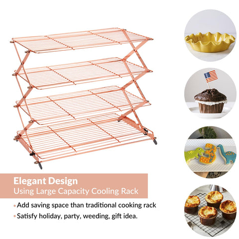 Geesta rejilla-enfriamiento cocina para bakeware 4 niveles cobre soporte estable