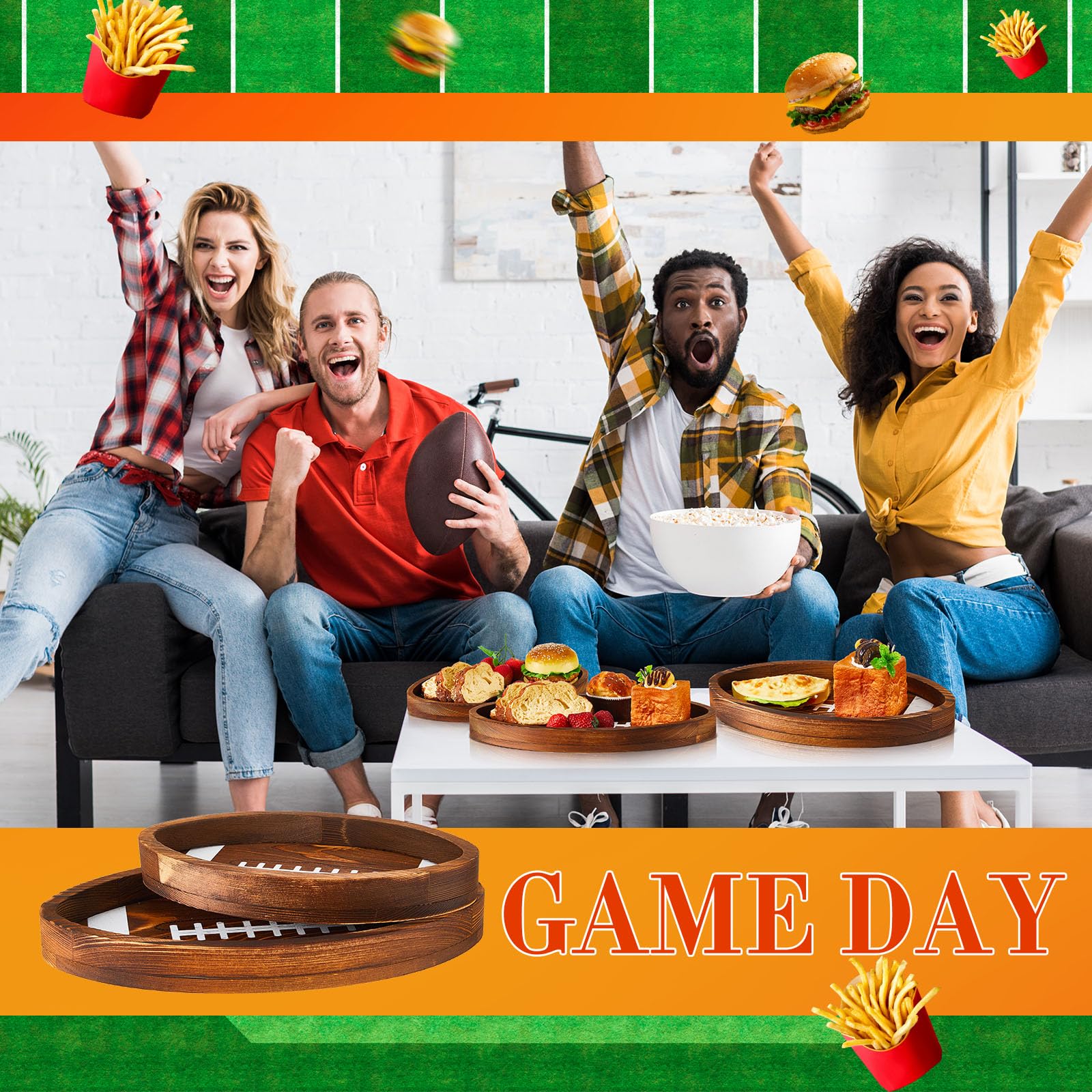 Geetery bandeja de fútbol para celebraciones, perfecta para compartir aperitivos