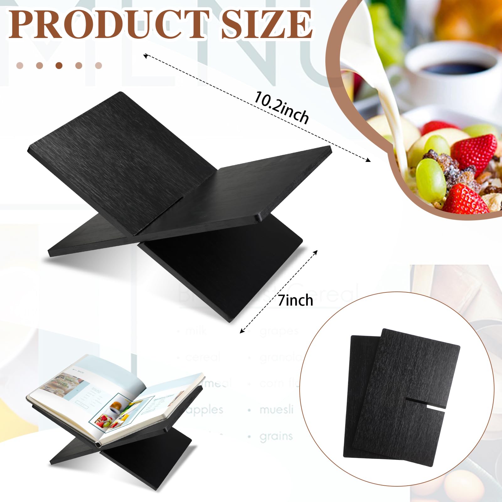 Geetery soporte de libros en bambú para cocina, recetas al alcance.