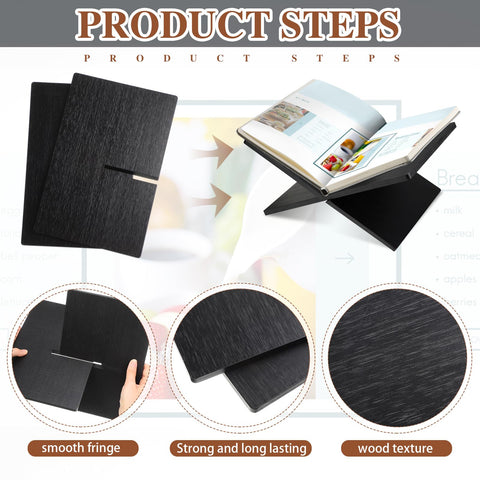 Geetery soporte de libros en bambú para escritorio, lectura a la altura adecuada.