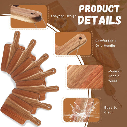 Geetery tabla acacia 12x6 con asa para transportar ingredientes con facilidad.