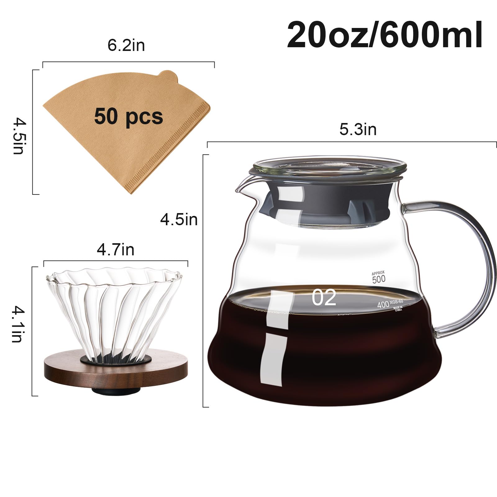 Gegewawa jarra de vidrio borosilicato, resiste temperatura y ofrece claridad