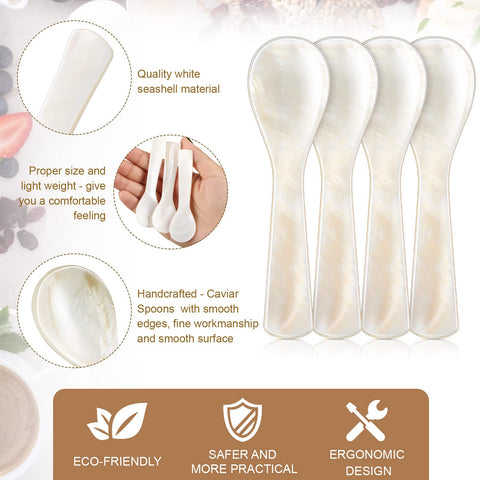 Geiserailie cucharas de madreperla para helado, acabado suave y artesanal.