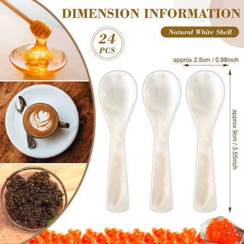Geiserailie cucharas de madreperla para huevos, diseño elegante para servir en mesa.