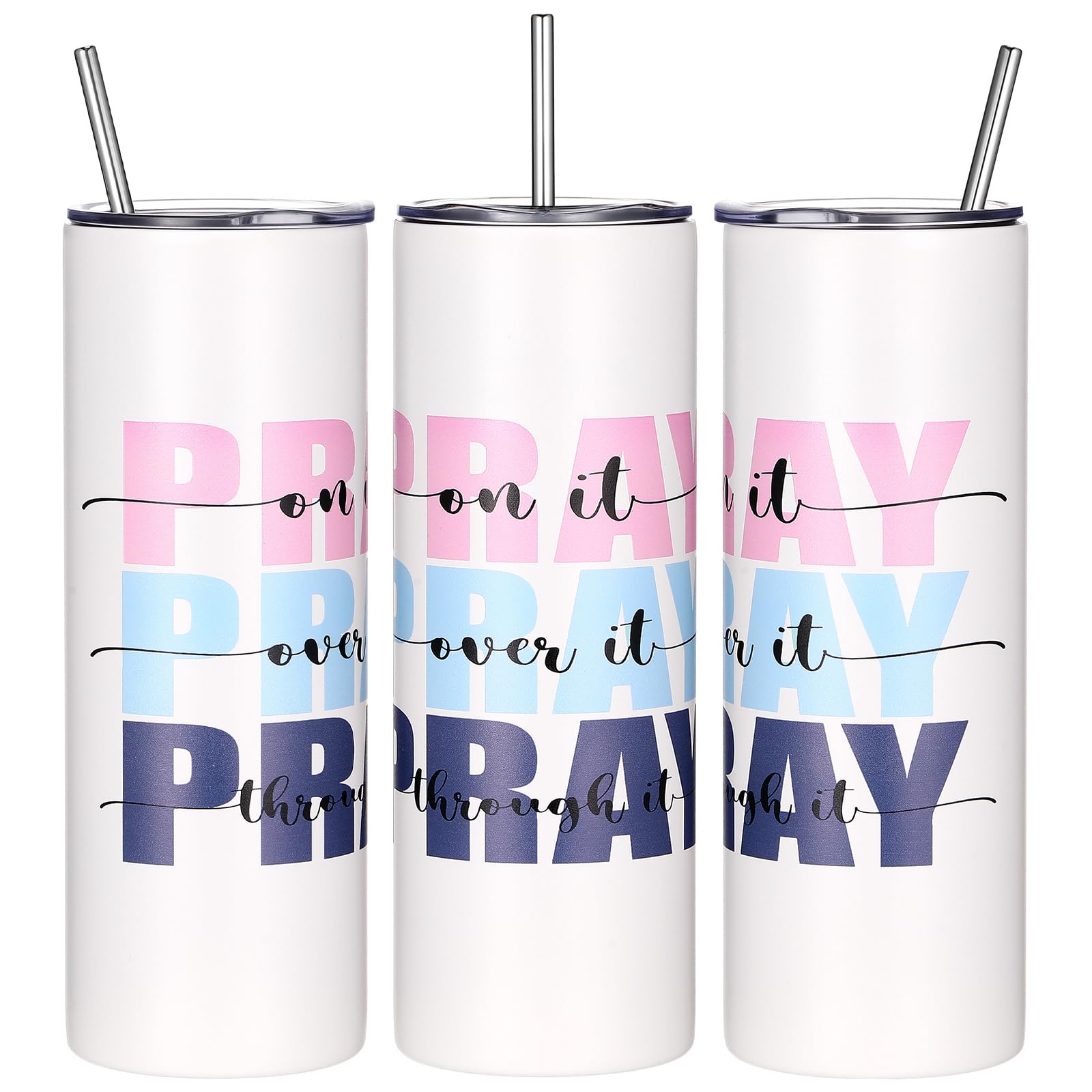Geiserailie Pray on It, vaso 20oz azul, ideal para uso diario.