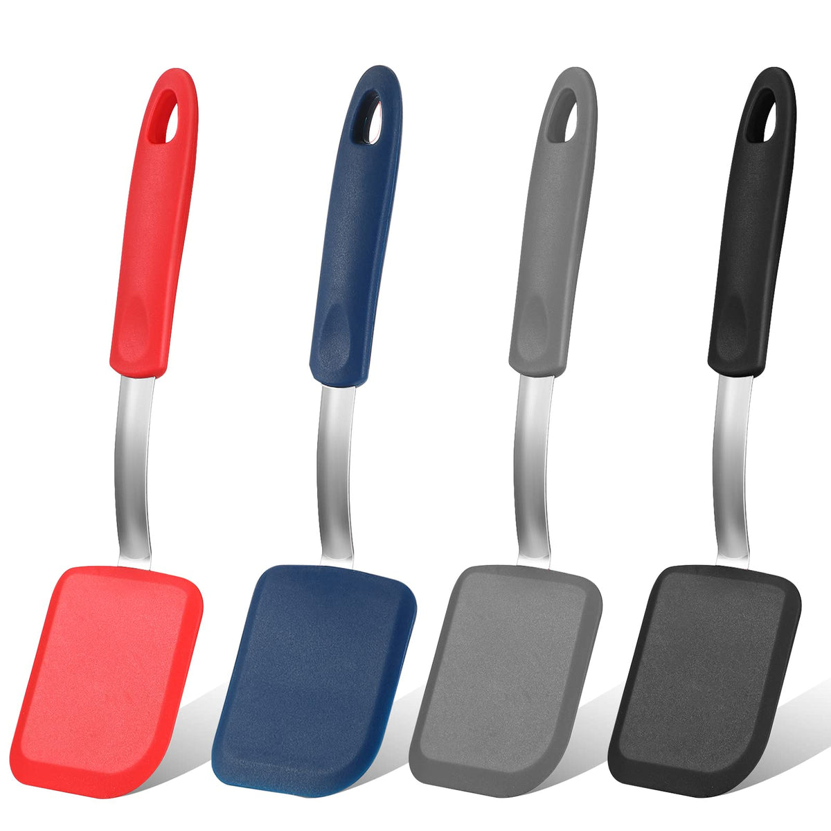 Gejoy espátula pequeña de silicona roja, ideal para voltear huevos y tortitas sin rayar.