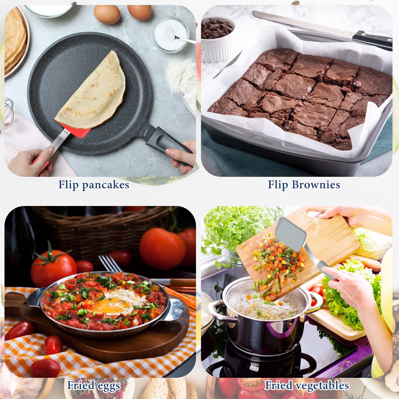 Gejoy espátula de silicona para hornear, lavable a mano o en lavavajillas.