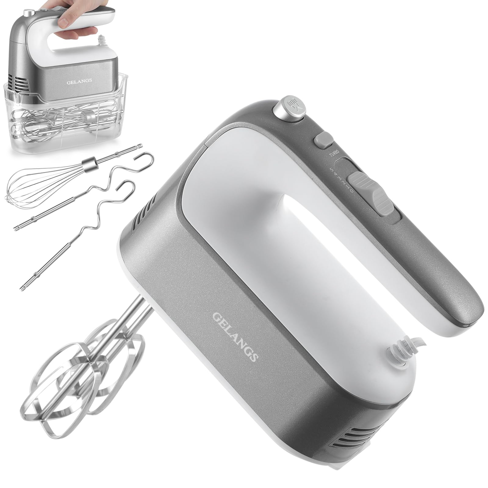 GELANGS 400W motor de cobre potente para batidos y masas densas.