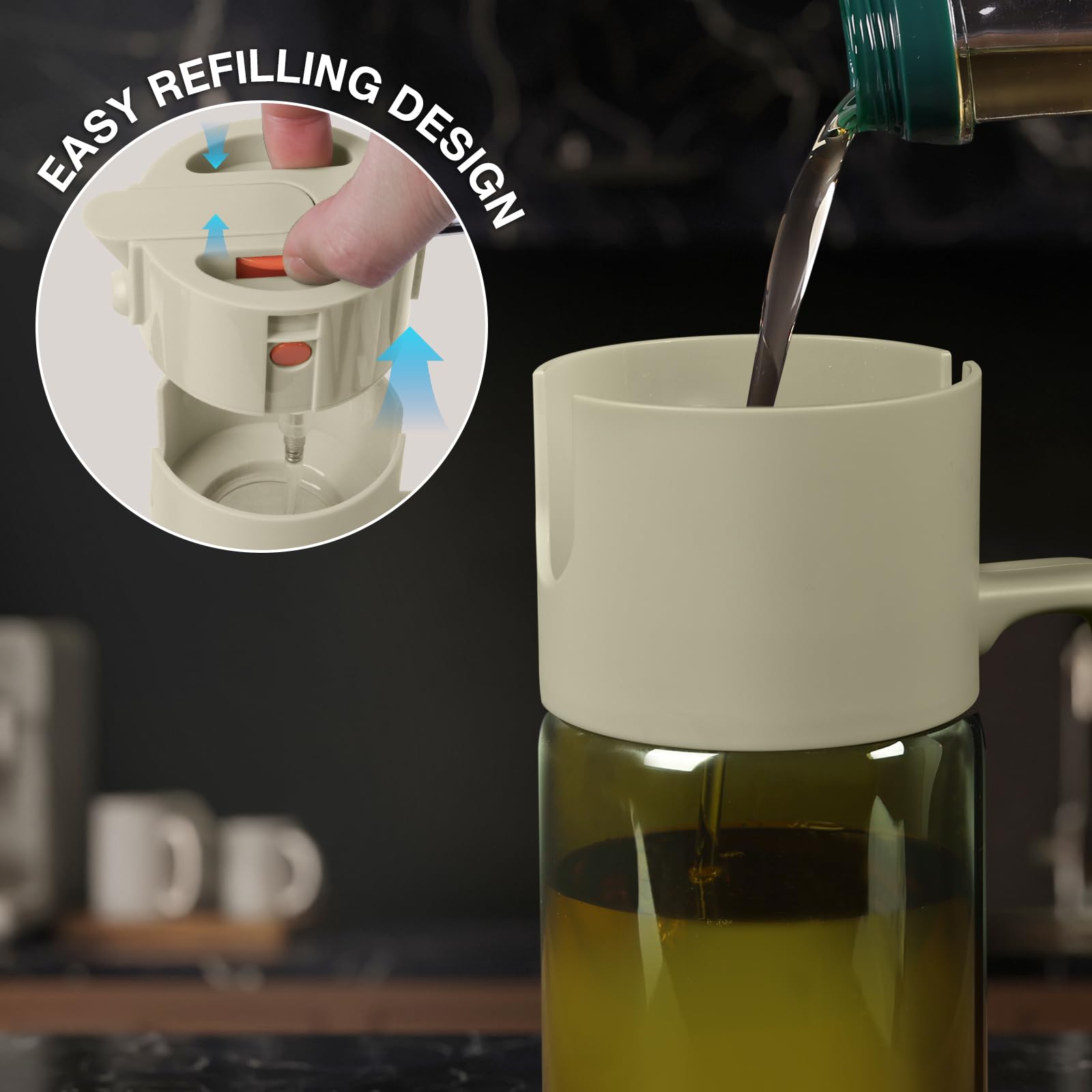 Gelibo capacidad 500 ml, menos recargas durante la cocina.