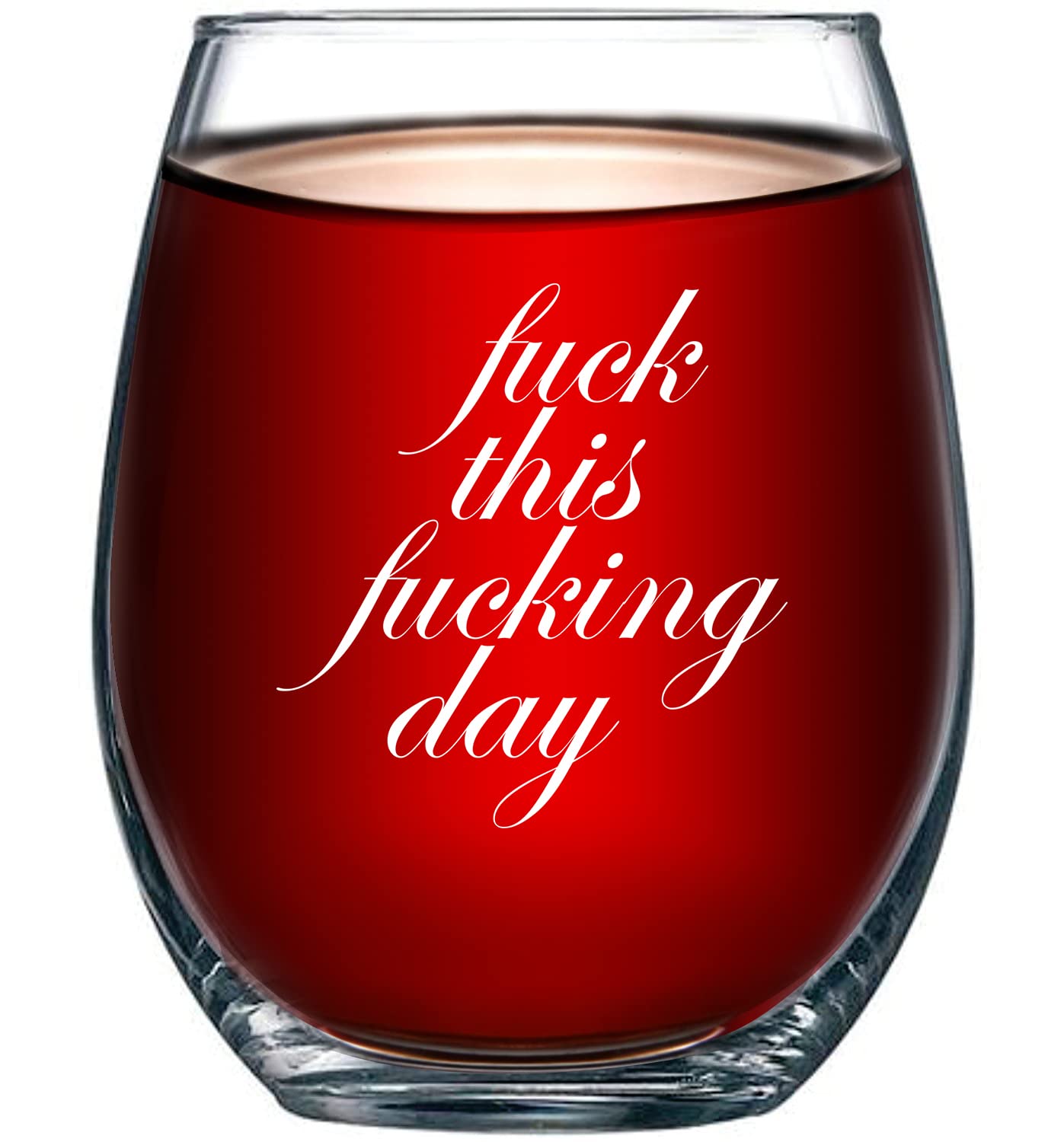 Copa Gelid de vino sin tallo con frase divertida para relajar tras el día.