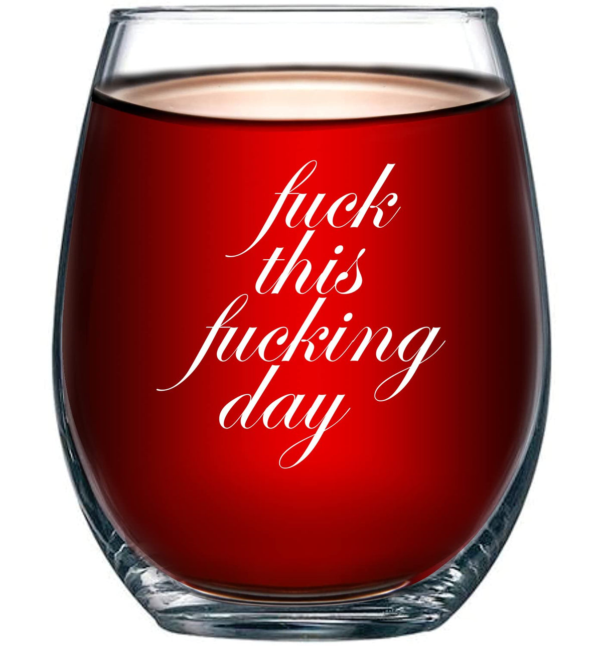 Copa Gelid de vino sin tallo con frase divertida para relajar tras el día.