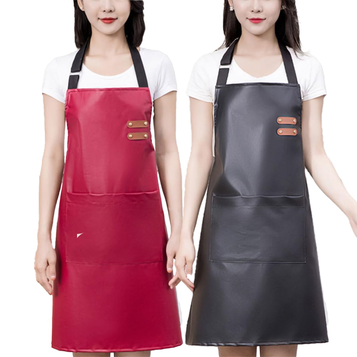 Delantal GEMBITYFUL impermeable con gran bolsillo para cocinar con facilidad
