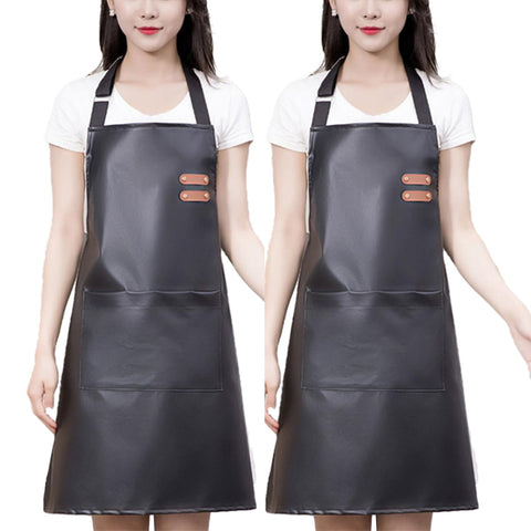 Delantal impermeable GEMBITYFUL negro con bolsillo grande para herramientas