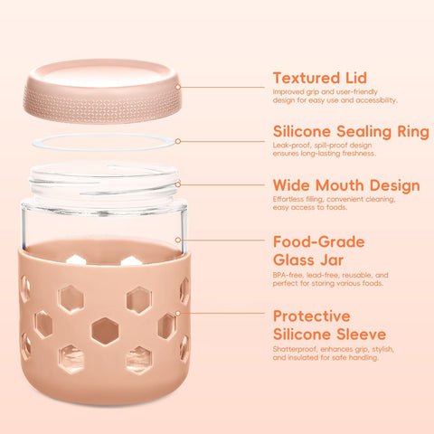 Gemice frascos aptos para congelador para conservar comidas.
