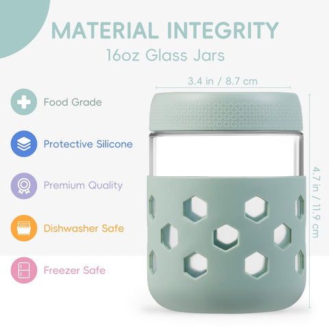 Gemice tarros 16oz aptos para lavavajillas y limpieza fácil.